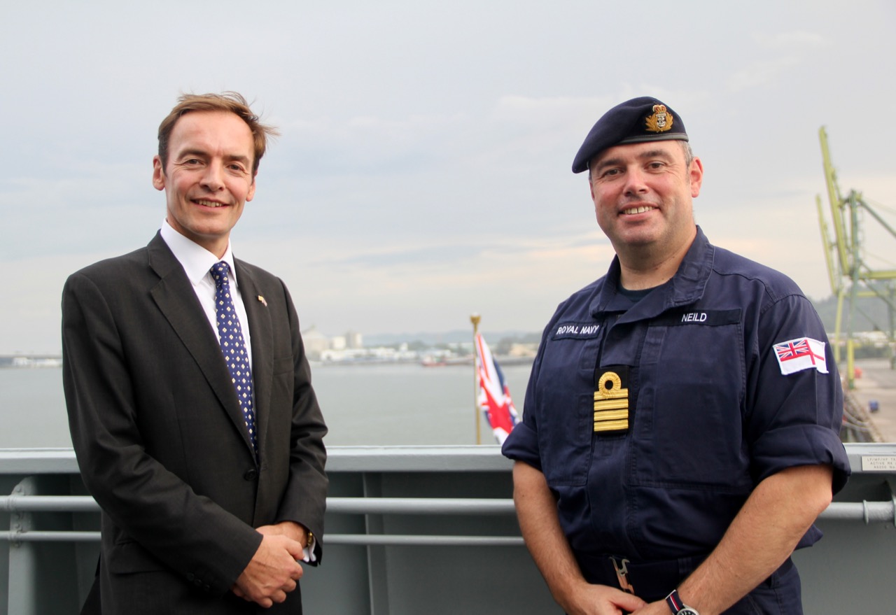 British warship sent to police North Korea sanctions docks in Muara ...