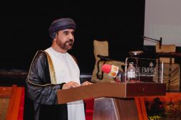His Excellency Sheikh Ahmed Bin Hashil Al Maskari, Ambassador of the Sultanate of Oman to Brunei Darussalam giving his welcoming remarks at the Omani Cultural Night. Feb 28, 2019. Photo: Hazimul Wa'ie/The Scoop