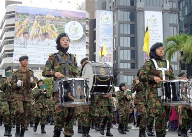 Army cadets took part in the parade marking Brunei's 35th National Day celebration. Photo: Infofoto