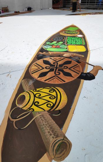 Part of the 'Seven Padians' mural representing Puak Murut. Photo: Ain Bandial/The Scoop