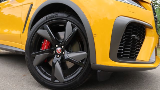 The Jaguar F-Pace SVR rides on 21-inch or 22-inch alloy wheels. Photo: The Scoop